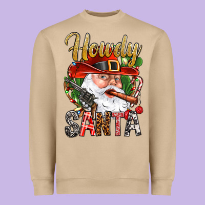 Howdy Santa Heavyweight Sweatshirt Designed By Bundleandbundleshop