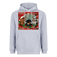 Heather Grey christmas heifer cow  gnomies Heavyweight Hoodie - CowGirlArtShop