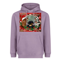 Lavender christmas heifer cow  gnomies Heavyweight Hoodie - CowGirlArtShop
