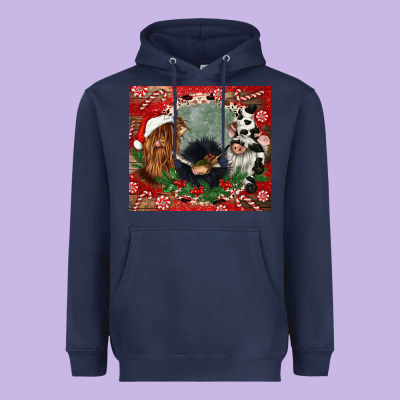 Christmas Heifer Cow  Gnomies Heavyweight Hoodie Designed By Cowgirlartshop