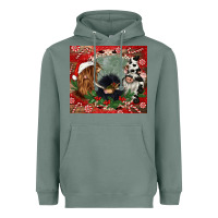 Sage christmas heifer cow  gnomies Heavyweight Hoodie - CowGirlArtShop