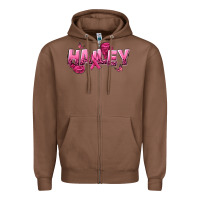 Chestnut Personalized Pink Cancer Themed Name Zipper Hoodie - NancyCooperArtShop