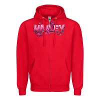 Red Personalized Pink Cancer Themed Name Zipper Hoodie - NancyCooperArtShop