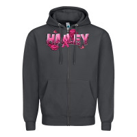 Smoke Personalized Pink Cancer Themed Name Zipper Hoodie - NancyCooperArtShop