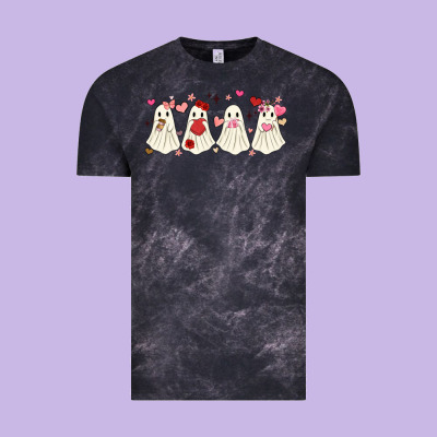 Valentines Day Ghost Vintage Tee Designed By Maliassmallbusiness