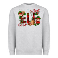 Heather Grey Cutest Elf Ever Christmas Heavyweight Sweatshirt - BundleAndBundleShop