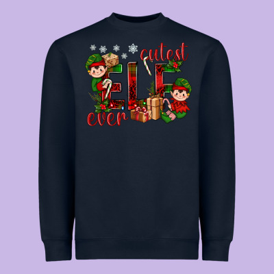 Cutest Elf Ever Christmas Heavyweight Sweatshirt Designed By Bundleandbundleshop