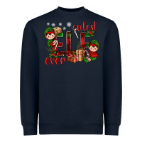 Navy Cutest Elf Ever Christmas Heavyweight Sweatshirt - BundleAndBundleShop