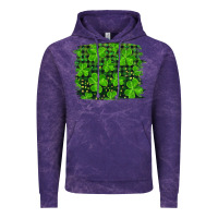 Cloud Purple st patrick's day shamrock and plaid distressed background Vintage Hoodie - RanaPortraitStore