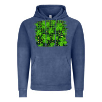 Vintage Denim st patrick's day shamrock and plaid distressed background Vintage Hoodie - RanaPortraitStore