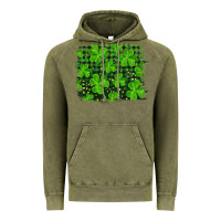 Vintage Olive st patrick's day shamrock and plaid distressed background Vintage Hoodie - RanaPortraitStore