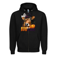 Black Boo Heifer Cow with Halloween Zipper Hoodie - texasbilliewilder
