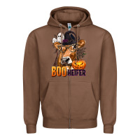 Chestnut Boo Heifer Cow with Halloween Zipper Hoodie - texasbilliewilder