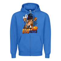 True Royal Boo Heifer Cow with Halloween Zipper Hoodie - texasbilliewilder