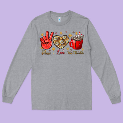Peace Love Hot Chocolate Long Sleeve Tee Designed By Bundleandbundleshop