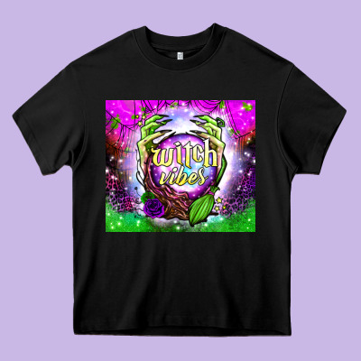 Witch Vibes Crystal Ball Tumbler Heavy Core Tee Designed By Bundleandbundleshop