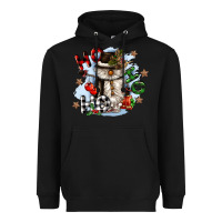 Black ho ho ho snowman gnome Heavyweight Hoodie - CowGirlArtShop