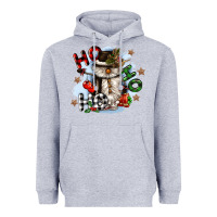 Heather Grey ho ho ho snowman gnome Heavyweight Hoodie - CowGirlArtShop