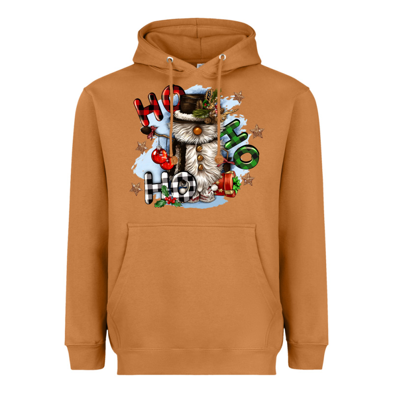 Ho Ho Ho Snowman Gnome Heavyweight Hoodie by CowGirlArtShop | Teevron