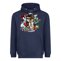 Navy ho ho ho snowman gnome Heavyweight Hoodie - CowGirlArtShop