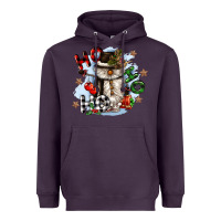 Plum ho ho ho snowman gnome Heavyweight Hoodie - CowGirlArtShop