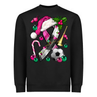 Black Pink Christmas Breast Cancer Ribbon Soccer Heavyweight Sweatshirt - BundleAndBundleShop