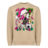 Mushroom Pink Christmas Breast Cancer Ribbon Soccer Heavyweight Sweatshirt - BundleAndBundleShop
