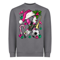 Storm Pink Christmas Breast Cancer Ribbon Soccer Heavyweight Sweatshirt - BundleAndBundleShop