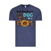Vintage Denim kinda busy being a dog mom Vintage Tee - MaliasSmallBusiness