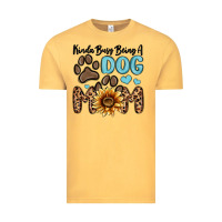 Vintage Mustard kinda busy being a dog mom Vintage Tee - MaliasSmallBusiness