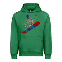Emerald skeleton snowboard Urban Hoodie - FaDigitalArtStudio