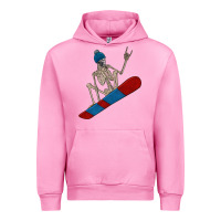 Fuchsia Pink skeleton snowboard Urban Hoodie - FaDigitalArtStudio