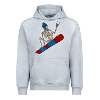 Heather Grey skeleton snowboard Urban Hoodie - FaDigitalArtStudio