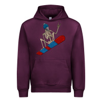 Mauve Wine skeleton snowboard Urban Hoodie - FaDigitalArtStudio