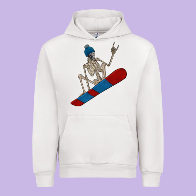 Skeleton Snowboard Urban Hoodie Designed By Fadigitalartstudio