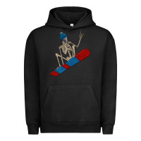 Pigment Black skeleton snowboard Urban Hoodie - FaDigitalArtStudio