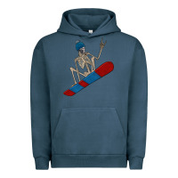 Pigment Midnight Navy skeleton snowboard Urban Hoodie - FaDigitalArtStudio