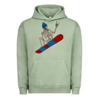 Pigment Oil Green skeleton snowboard Urban Hoodie - FaDigitalArtStudio