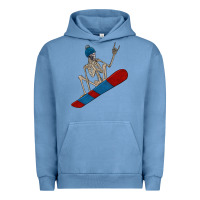Pigment Pebble Blue skeleton snowboard Urban Hoodie - FaDigitalArtStudio