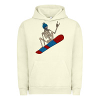 Pigment Pistachio skeleton snowboard Urban Hoodie - FaDigitalArtStudio