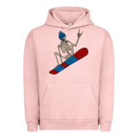 Pigment Salmon skeleton snowboard Urban Hoodie - FaDigitalArtStudio