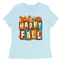 Baby Blue happy fall Ladies Tee - Artiststas