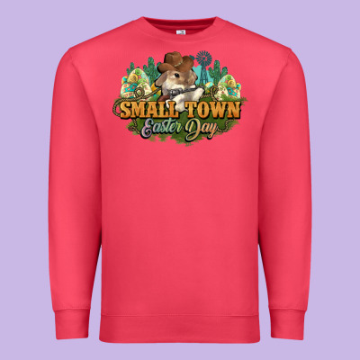 Small Town Easter Day Premium Sweatshirt Designed By Howdyjamesfarm