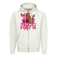 Oatmeal Heather hope cancer nails Zipper Hoodie - NancyCooperArtShop