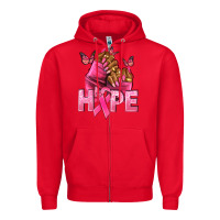 Red hope cancer nails Zipper Hoodie - NancyCooperArtShop