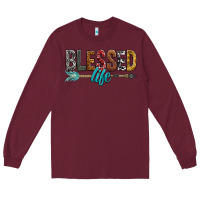 Burgundy Blessed Life Long Sleeve Tee - BundleAndBundleShop