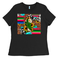 Black san judas leopard cowhide gemstone Ladies Tee - JahusDesignShop