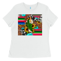 White san judas leopard cowhide gemstone Ladies Tee - JahusDesignShop