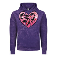 Cloud Purple dinosaur valentine heart Vintage Hoodie - MaliasSmallBusiness