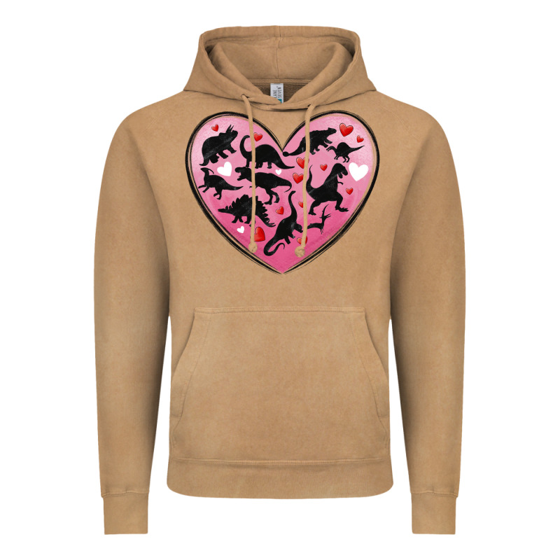 Dinosaur Valentine Heart Vintage Hoodie by MaliasSmallBusiness | Teevron